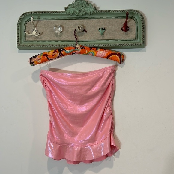 Metallic pink ruffle mini skirt women’s size small - Picture 1 of 4